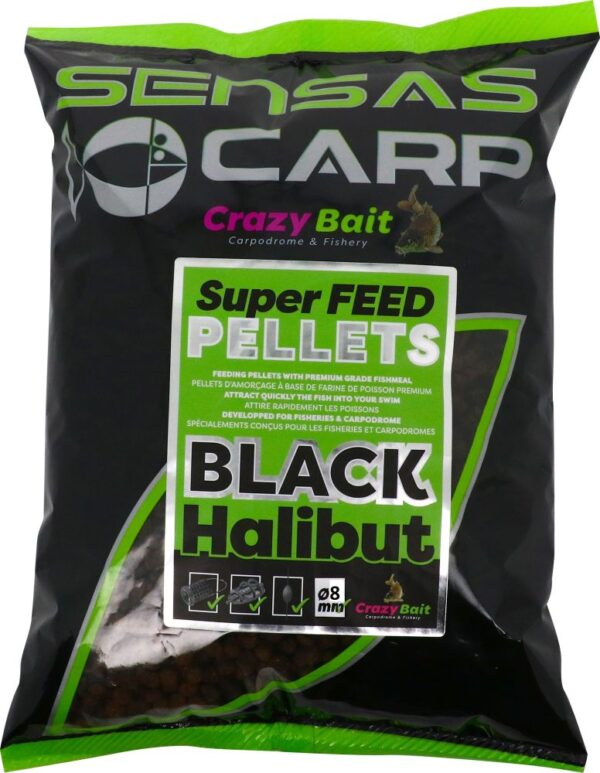 Super Feed Pellets Black Halibut 700gr 8mm Boilies & Agn