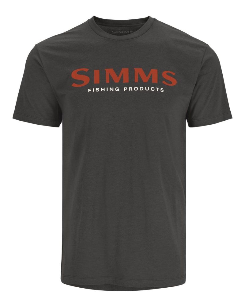 Simms Logo T-Shirt Orange/Charcoal Heather T-Shirt
