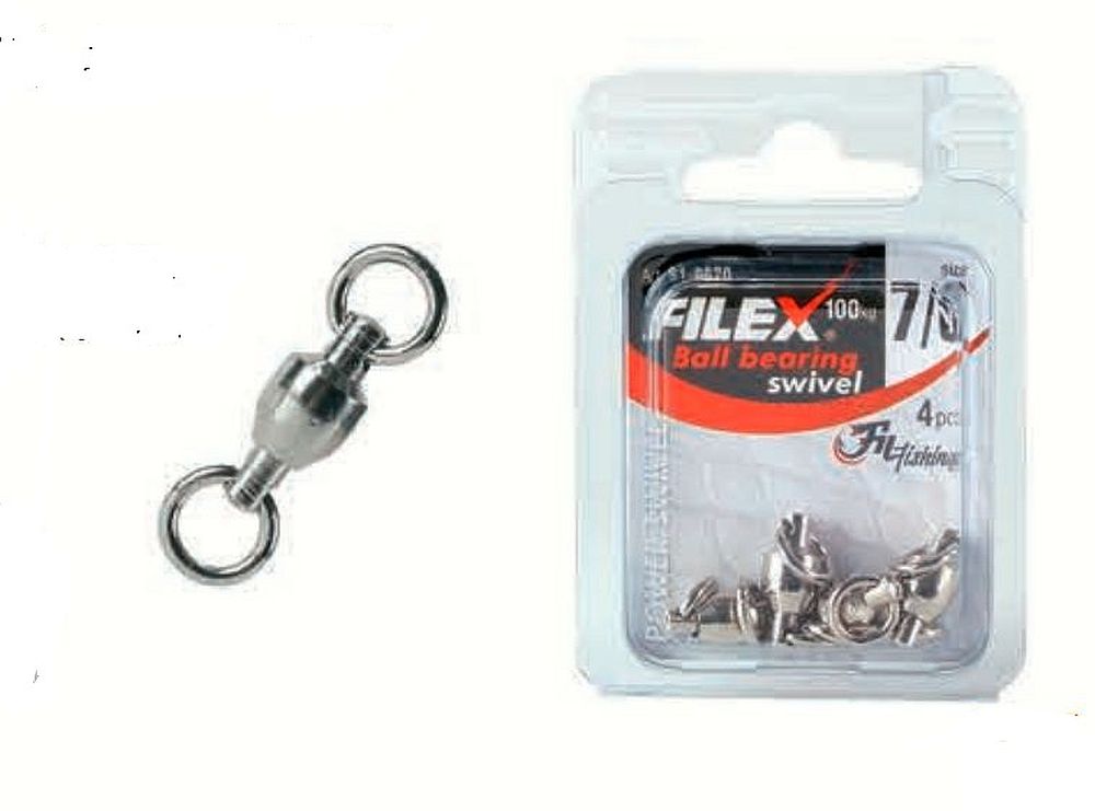 Filfishing Kulelager Swivel Nickel 4pk Swivler