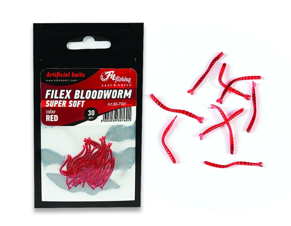 Filex Bloodworm 2.5cm 30stk Isfiskefor og Agn