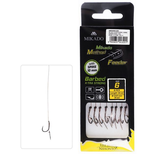 Method Feeder DB Braid Rig Spike Barbed Hooks 8stk Kommer 2025