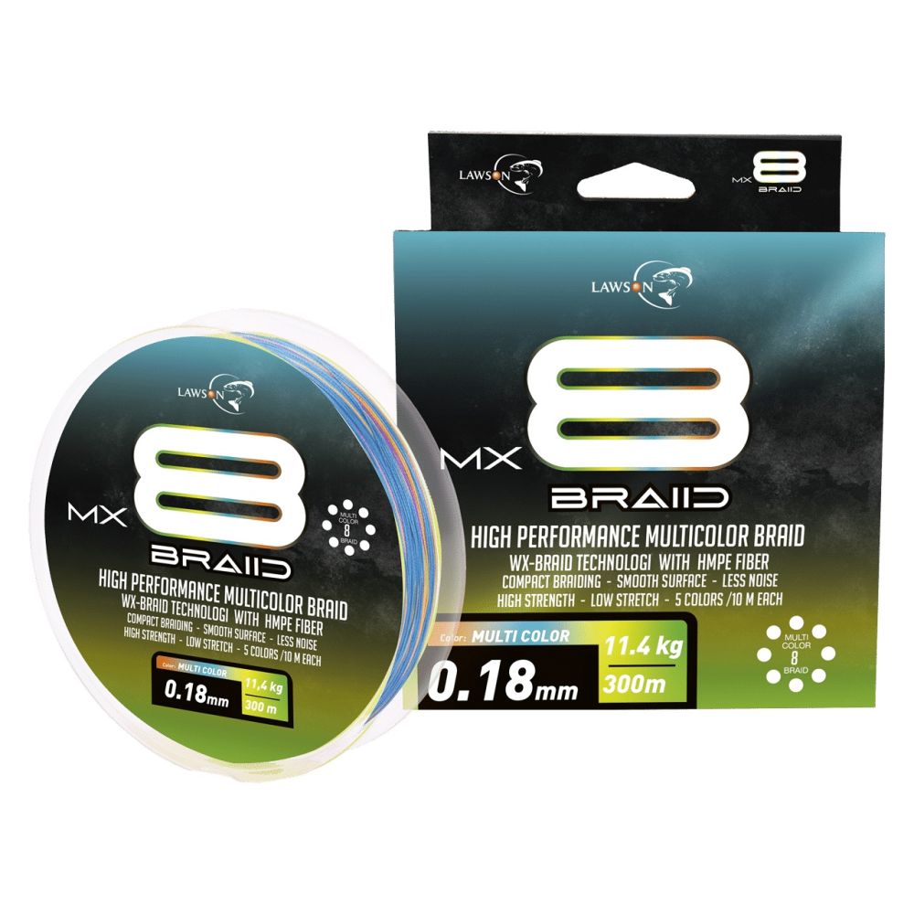Lawson MX8 Multicolor Braid 300m Lawson MX8 Multicolor Braid 300m Multifilament