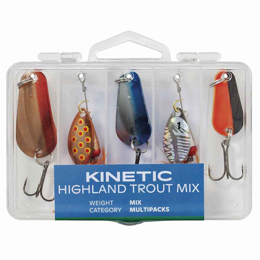 Kinetic Highlander Trout Mix 5pk Sluk og Spinner sett