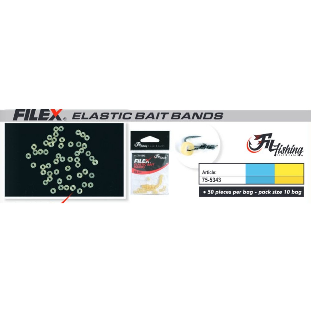 Filex Elastic Bait Bands 50stk Div Meitetilbehør