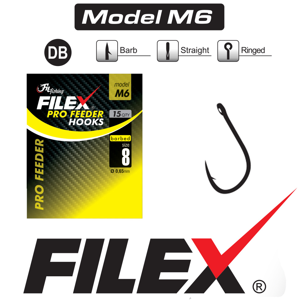 Filex Pro Feeder Hooks M6 15stk Meite Kroker